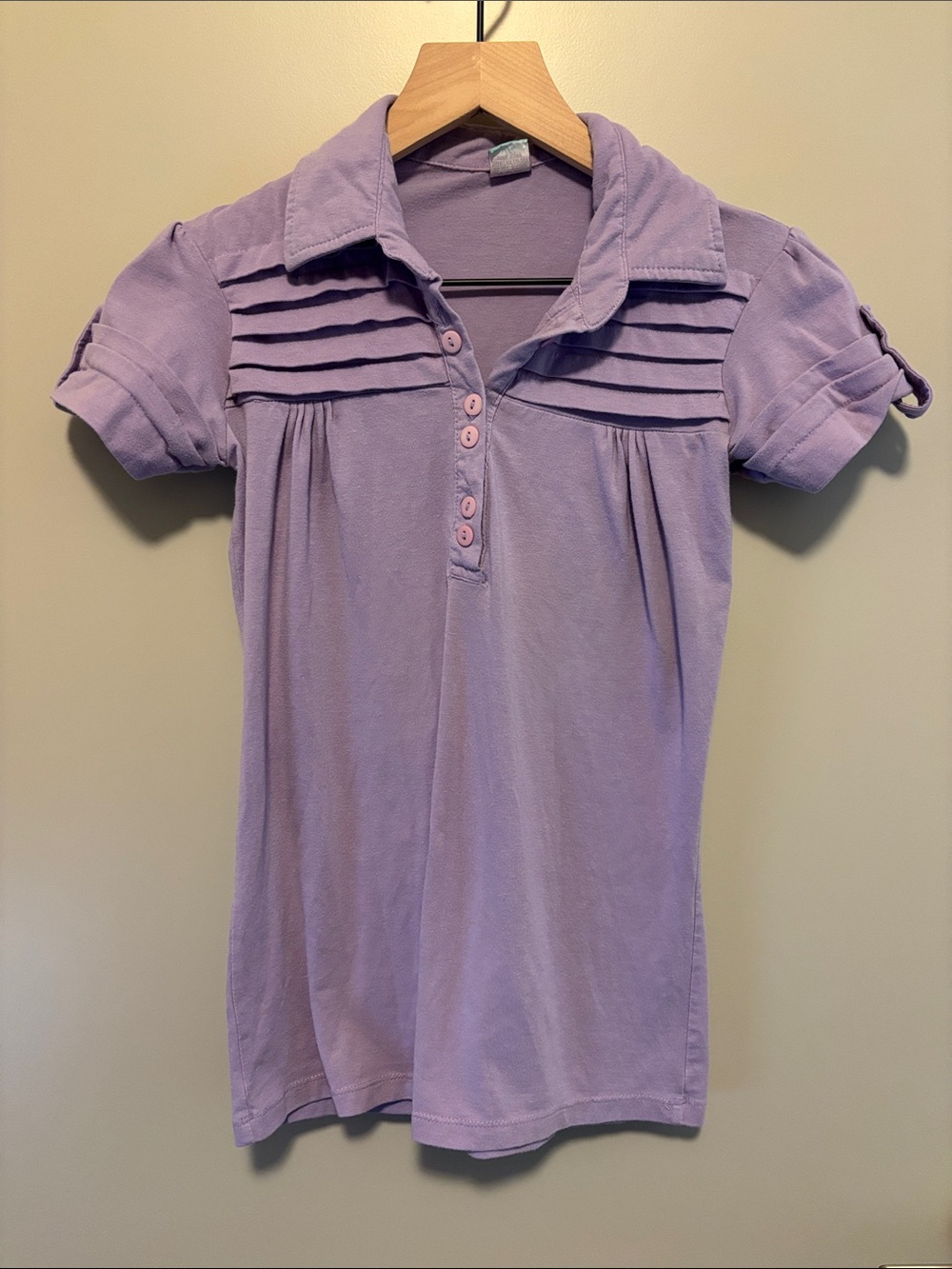 Lilac Short-Sleeve Vintage Polo Top